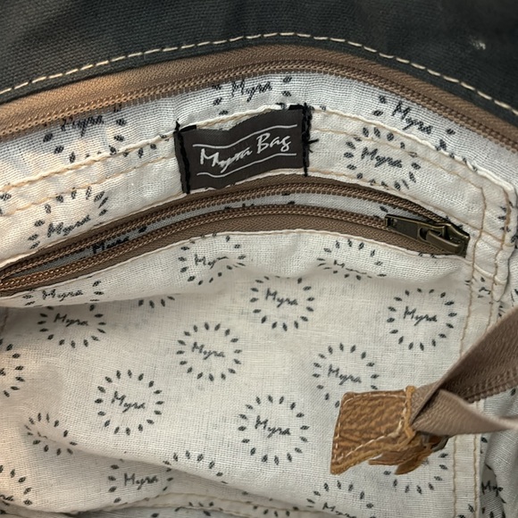 Maya Handbag - cowhide and canvas - Picture 4 of 5